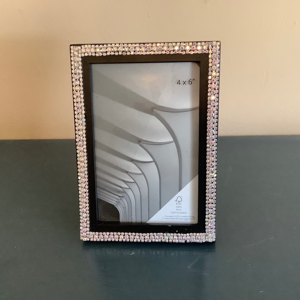 4 x 6 aurora borealis crystal rhinestone picture frame